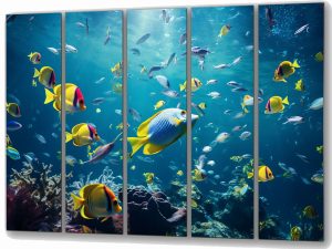 Szklany obraz Ryby pod wodą Ocean Rafa koralowa - obrazek 3