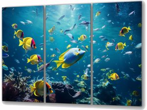 Szklany obraz Ryby pod wodą Ocean Rafa koralowa - obrazek 2