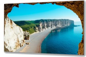 Szklany obraz Morze Ocean Plaża Skały Natura