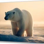 Szklany obraz Biały niedźwiedź polarny Śnieg