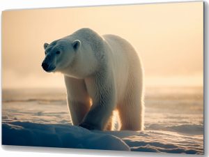 Szklany obraz Biały niedźwiedź polarny Śnieg
