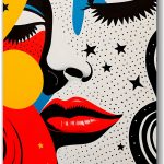 Szklany obraz Kobieta Pop Art Usta Komiks