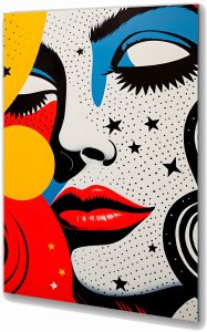 Szklany obraz Kobieta Pop Art Usta Komiks