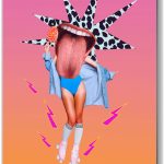 Szklany obraz Kolaż Pop Art Retro Wrotki Komiks
