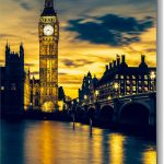 Szklany obraz Londyn Big Ben nocą Tamiza Miasto