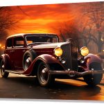 Szklany obraz Vintage Car Stary samochód Auto