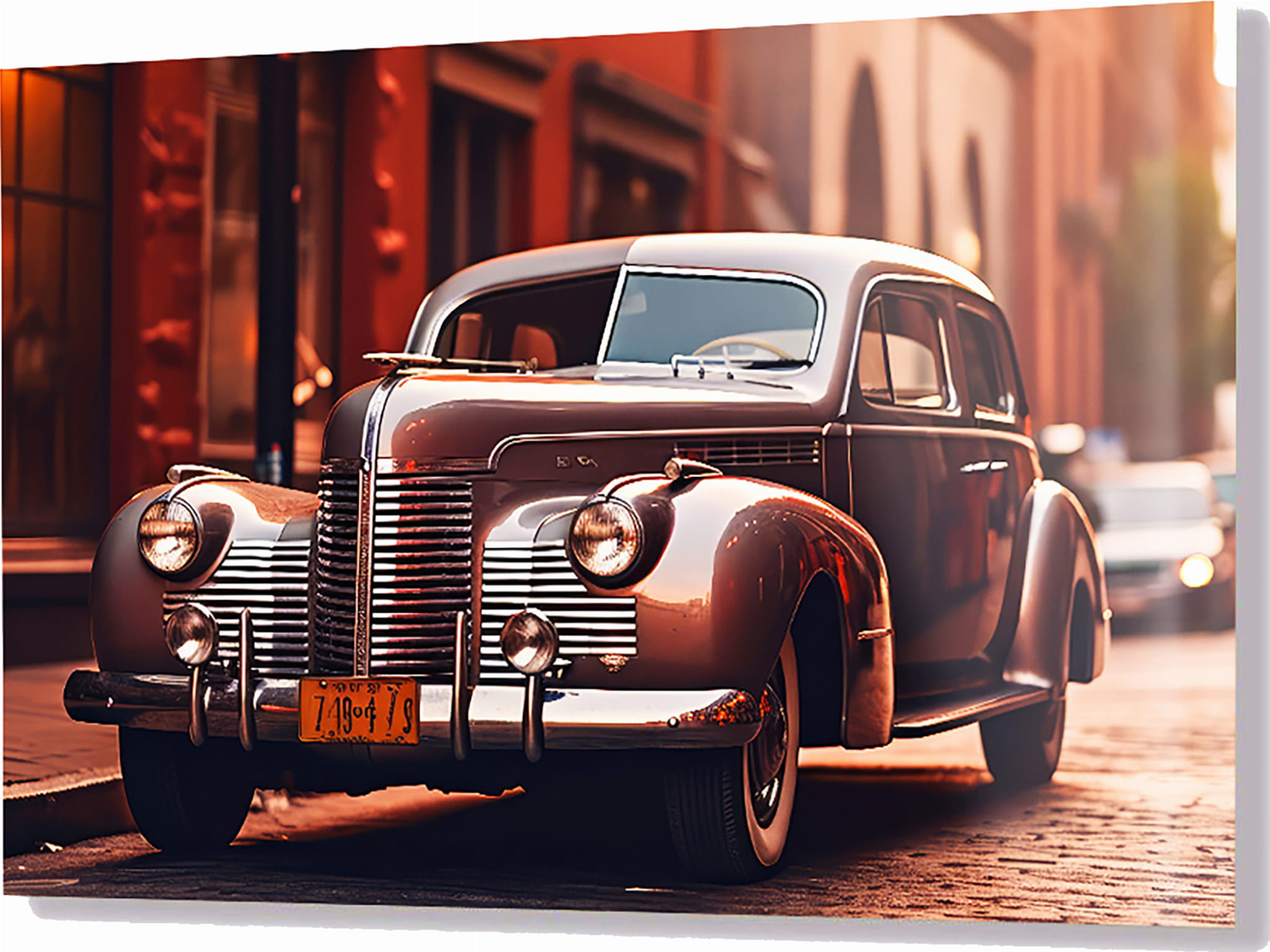 10971 Szklany obraz Stary samochód Retro Vintage Auto - obrazek 1