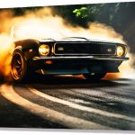 Szklany obraz Szybki samochód Auto Retro Dym