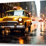 Szklany obraz Taxi Żółte taksówki Nowy Jork