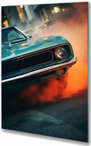 Szklany obraz Drift Dym Samochód Auto Retro