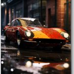 Szklany obraz Auto Retro w mieście Samochód