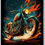 Szklany obraz Motor Motocykl Retro Vintage
