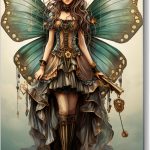 Szklany obraz Kobieta Motyl Fantasy Magia
