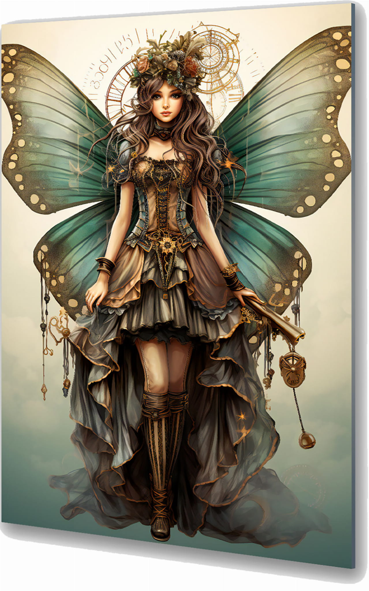 11002 Szklany obraz Kobieta Motyl Fantasy Magia - obrazek 1
