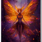 Szklany obraz Kobieta Motyl Ważka Elf Fantasy