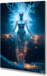 Szklany obraz Kobieta Fantasy Złoty pył Magia
