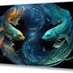 Szklany obraz Znaki Zodiaku Ryby Pisces