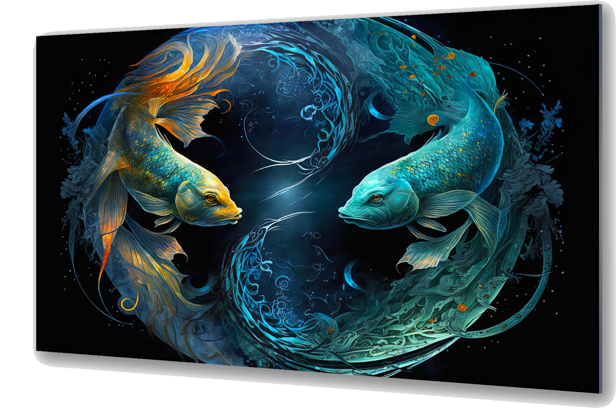 11123 Szklany obraz Znaki Zodiaku Ryby Pisces - obrazek 1