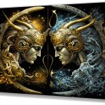Szklany obraz Znaki zodiaku Bliźnięta Gemini On