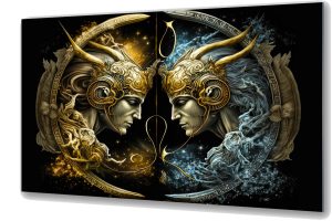 Szklany obraz Znaki zodiaku Bliźnięta Gemini On