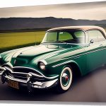 Szklany obraz Zielone auto Retro For man