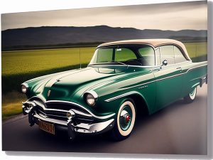 Szklany obraz Zielone auto Retro For man