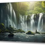 Szklany obraz Wodospad w lesie Natura Spa