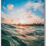 Szklany obraz Morze Ocean Niebo Fale Palmy