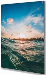Szklany obraz Morze Ocean Niebo Fale Palmy