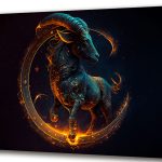 Szklany obraz Znak Zodiaku Koziorożec Capricorn