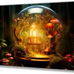 Szklany obraz Magiczna kula Wiedźma Las bajkowy