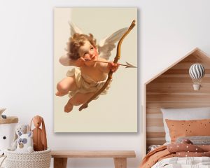 Szklany obraz Mały Kupidyn z łukiem i strzałą Amor - obrazek 4