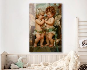 Szklany obraz Aniołki z kociętami Vintage - obrazek 4