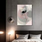Szklany obraz Kwiat Line Art w pastelach - obrazek 4