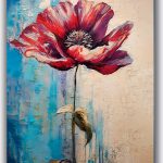 Szklany obraz Czerwony mak Faktura