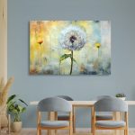 Szklany obraz Dmuchawce Kwiaty Pastel - obrazek 2