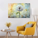 Szklany obraz Dmuchawce Kwiaty Pastel - obrazek 3
