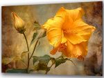 Szklany obraz Kwiaty Vintage Żółty