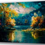Szklany obraz Krajobraz Jezioro Jesień Natura