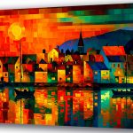 Szklany obraz Miasto Abstrakcja Noc
