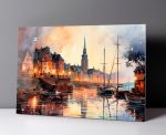 Szklany obraz Miasto Statek Port - obrazek 3