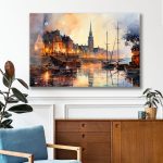 Szklany obraz Miasto Statek Port - obrazek 4