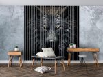 Lamele dekoracyjne Czarny wilk w mroku - obrazek 2