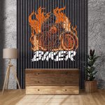 Lamele dekoracyjne Płonący motocykl Biker - obrazek 2