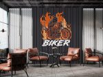 Lamele dekoracyjne Płonący motocykl Biker - obrazek 4