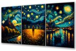 Tryptyk Gwiezdne marzenia - magia nocy i światła - obrazek 2