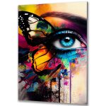 Szklany obraz Kolorowy motyl Twarz Make Up