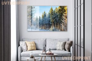 Szklany obraz Zimowy las sosnowy Natura - obrazek 5