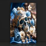 Szklany obraz Złoto Czaszka Santa Muerte Śmierć - obrazek 2