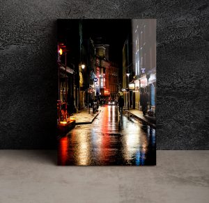 Szklany obraz Ulica nocą Miasto po deszczu Noc - obrazek 3